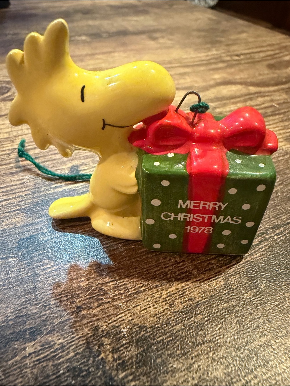 Peanuts Woodstock Yellow with Green and Red Gift Ornament
